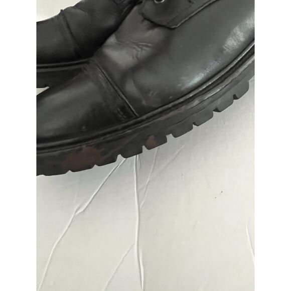 AllSaints Piero Combat Ankle Boots •EU 46/US 13• Black Leather Zipper $349 main image 7